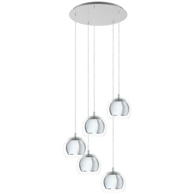 Image of Eglo Lighting Rocamar 5 Lamp Cluster Pendant Ceiling Light Chrome