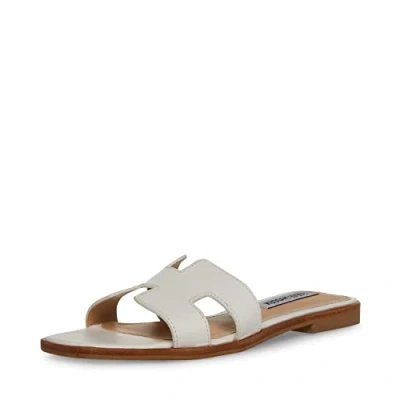 Image of Steve Madden Women&#039;s Hadyn Sandal, White Leather, 8 UK