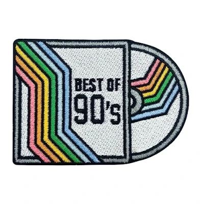Image of Iron on Patch Best of 90&#039;s Retro CD Vintage Patches, Cassette Embroidery Patch, Old School Music ironable Rainbow Badges Finally Home