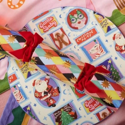 Image of Celebration Crackers Eco Friendly Eleanor Bowmer Range Luxury Christmas Tray of 6 x 13 Inch Deluxe Cracker FSC Mix Harlequin