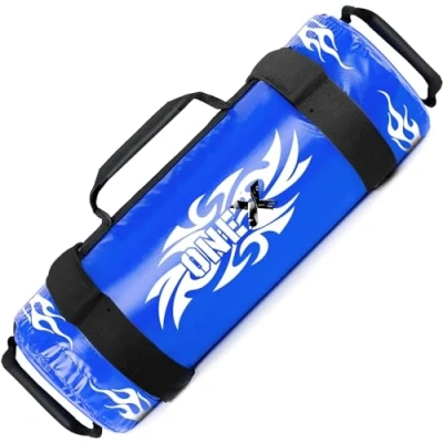 Image of Heavy Filled Weighted Bag Power Sandbag Weight Lifting Handles Exercise Running Training Workout (BLUE, 5kg)