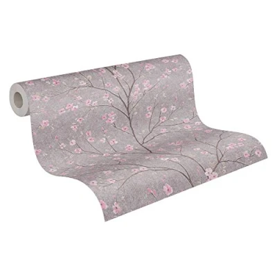 Image of Floral Wallpaper Metropolitan Stories 2 A.S. Création Non Woven 10.05 m x 0.53 Grey Pink Made in Germany 379122 37912