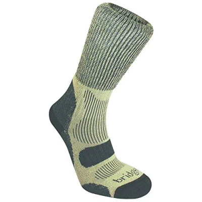 Image of 1 Pair Charcoal Active Light Hiker Cotton and Coolmax Socks For Summer Hiking Men&#039;s 9 11.5 Mens Bridgedale