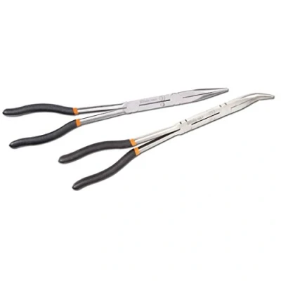 Image of Beta 1009L/DP S2 Set of 2 Long Knurled Half Round Nose Pliers with Double Joint