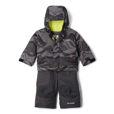 Image of Columbia Unisex Baby Buga Set Snowsuit Romper, Black Tectonic, 18/24