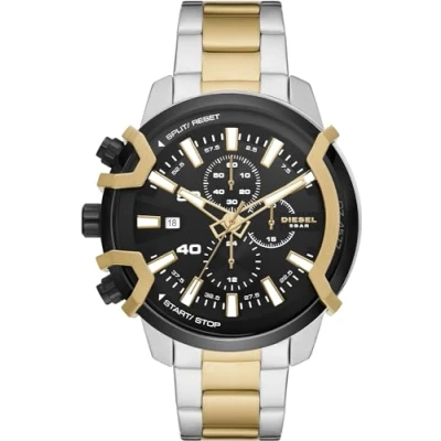 Image of Diesel Watch for Men Griffed, Chronograph Movement, 48 mm Tri Tone Stainless Steel Case with a Strap, DZ4577
