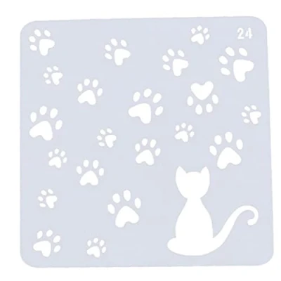 Image of Zonster Cat Paw Prints Animal Painting Template Layering Embossing Stencil for Walls Scrapbooking Album Decorative Diy Paper Cards Craft