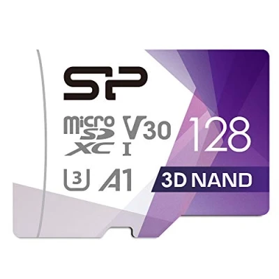 Image of Silicon Power 128GB R/W up to 100/ 80MB/s Superior Pro Micro SDXC UHS I (U3), V30 4K A1, High Speed MicroSD Card with Adapter