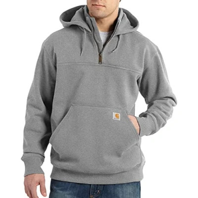 Image of Carhartt Men&#039;s Rain Defender Paxton Heavyweight Hooded Zip Sweatshirt Gray