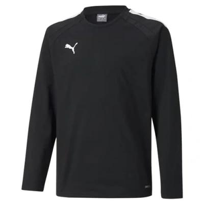 Image of puma Unisex Kids teamLIGA Training Sweat Jr Sweater, Black White, 152