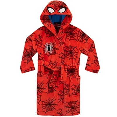 Image of Marvel Boys Spiderman Dressing Gown Red Age 4 to 5 Years
