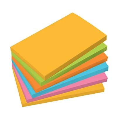 Image of SIGEL BA127 Rectangular Sticky Notes, 80 Percent adhesive surface, 12.5 x 7.5 cm, 5 colours, 6 pads 100 sheets