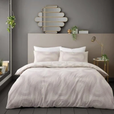 Image of GC GAVENO CAVAILIA Duvet Cover Double with Pillowcases Breathable Polycotton Comforter Reversible Bedding Set (200x200 cm) Washable Bed Natural