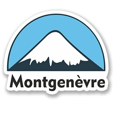 Image of 2 x 10cm Montgenevre Snowboard Vinyl Sticker Bike Laptop Luggage Travel #5138 (10cm Wide 8cm Tall)