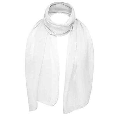 Image of Basic Sense Plain Chiffon Soft Sheer Scarf, White