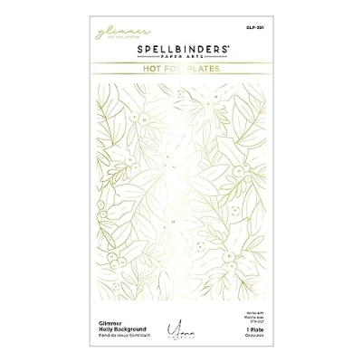 Image of Spellbinders Glimmer Holly Background Hot Foil Plate from The De Light Ful Christmas Collection by Yana Smakula