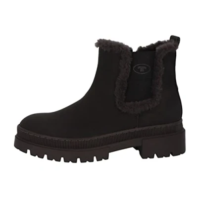 Image of TOM TAILOR Women&#039;s 4294905 Chelsea Boot, Black, 5 UK