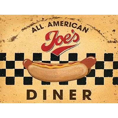 Image of Original Metal signs Joes Diner 15 x 20 cm