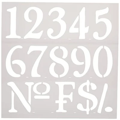 Image of Rayher 38907000 Reusable Stencil with Number Designs, Mask for craft and home décor projects