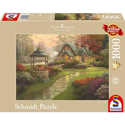 Image of Schmidt Spiele, Thomas Kinkade: Make a Wish Cottage (1000 pc), Puzzle, Ages 12+