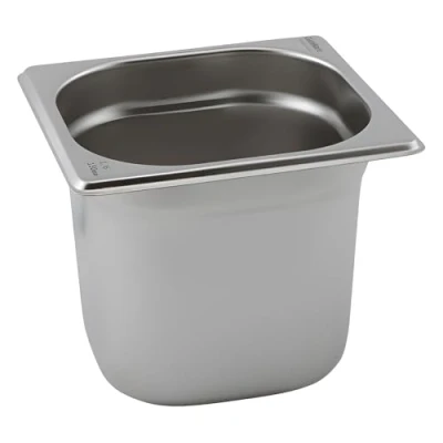 Image of Genware NEV GN16 65 Stainless Steel Gastronorm Pan, Size 1/6, mm Deep