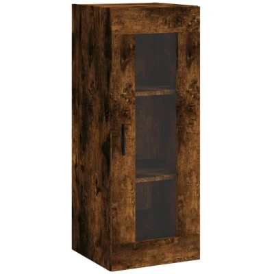 Image of vidaXL Wall Mounted Cabinet Smoked Oak 34.5x34x90 cm