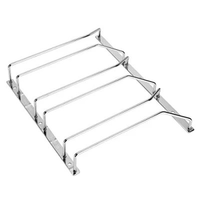 Image of Dianoo Wine Glass Holder Under Cabinet Hanging with Screws Chrome Finish 24 cm 3 Rows