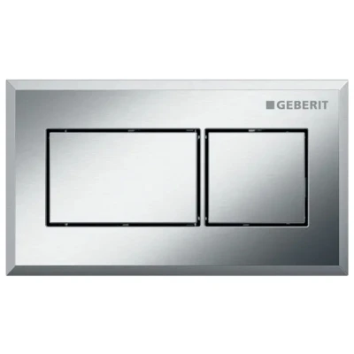 Image of Geberit Pneumatic Square Dual Flush Plate For Sigma Concealed Cistern Brushed Chrome (116.053.GH.1)