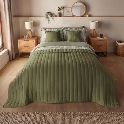 Image of Silentnight Bedding, Bedspread, Green, One Size