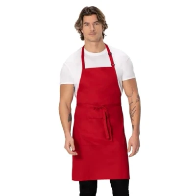 Image of Chef Works Colour by B196 Adjustable Bib Apron, Red