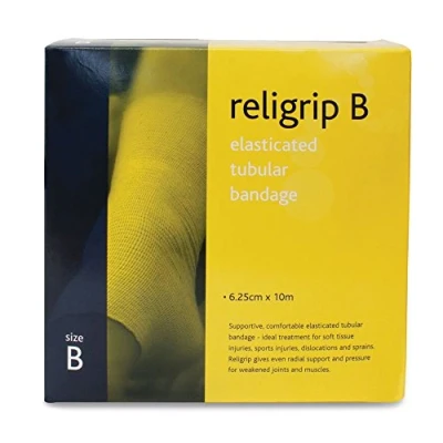 Image of Reliance Medical Religrip Elasticated Tubular Bandage Supportive and Comfortable, Ideal for Soft Tissue Injuries, Dislocations, Sprains, 10 m, Size B, White