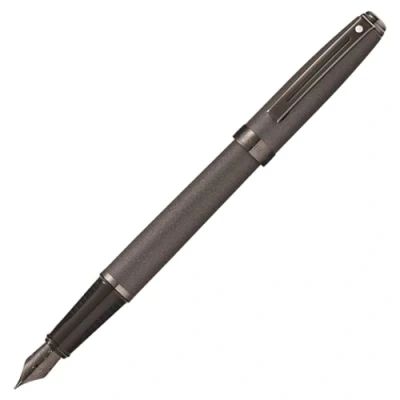 Image of Sheaffer Prelude Refillable Fountain Pen, fine Nib, Matte Gunmetal, Gunmetal PVD Plated Trim