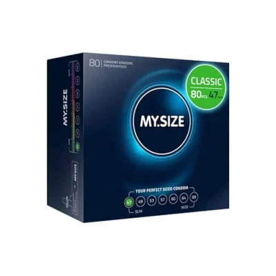 Image of MY.SIZE Classic Condoms Size 1 I 47 mm Width 80 Pieces mega Pack Premium Extra Thin True to Touch Gossamer 0.07 Wall Thickness Vegan for Men