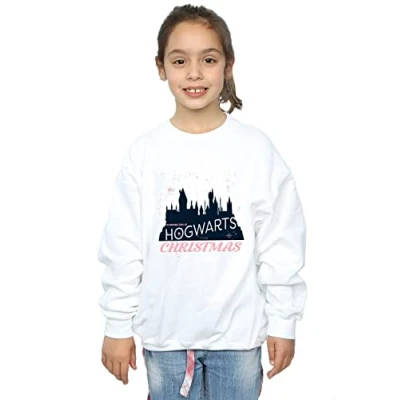 Image of Harry Potter Girls Hogwarts Christmas Sweatshirt White 12 13 Years