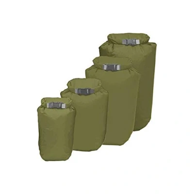 Image of Exped Fold Drybags 4 Pack Olive, XS/S/M/L/Folding Dry Bag Sack Kit Set Water Wet Weather Rain Shower Storm Resistant Repellent Keep Gear Packing Case Sport Outdoor Camping Camp Hiking Hike