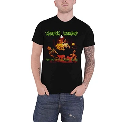 Image of Marilyn Manson T Shirt American Family Logo Official Mens Black M