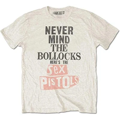 Image of Rockoff Trade Men&#039;s Sex Pistols Bollocks Distress T Shirt, White, X Large