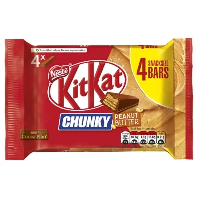 Image of KITKAT Chunky Peanut Butter Chocolate BAR 40G X 36 Bars Full Box