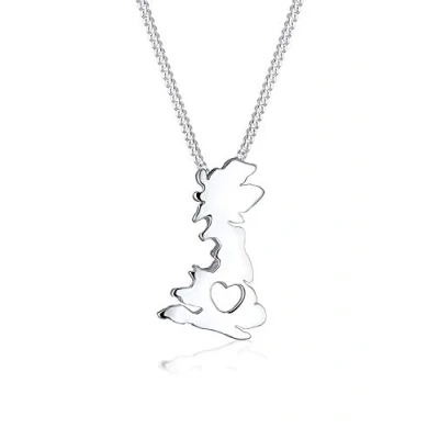 Image of Elli Necklace State map England 925 Sterling silver 45cm length