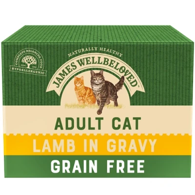 Image of James Wellbeloved Grain Free Adult Lamb in Gravy Pouch 12 x 85g