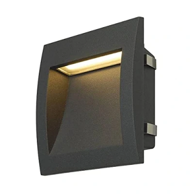 Image of SLV recessed wall light DOWNUNDER OUT LED L/illumination for walls, paths, entrances, built in outdoor light, garden lamp / IP55 3000K 3.3W 85lm anthracite