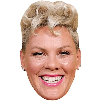 Image of Pink (Lipstick) Celebrity Mask, Flat Card Face, Fancy Dress Mask