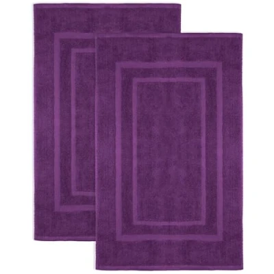 Image of NatureMark Pack of 2 Terry Towelling Bath Mats, 50 x 80 cm, 100% Cotton, Violet