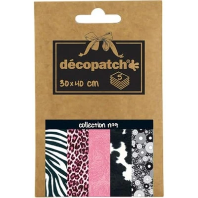 Image of Décopatch Ref DP009O Pocket Papers Collection No. 9 Contains 5 Complementary Sheets of Paper, Each Sheet is 30 x 40cm, Small 13 9.5cm Pack Size (Package may vary)