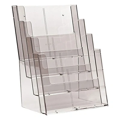 Image of Taymar 4C230 Four Tier Counter Top Leaflet/Brochure Holder to Display A4 Portrait or DL Size Literature.