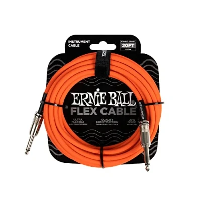 Image of Ernie Ball Flex Instrument Cable Straight/Straight 20ft Orange