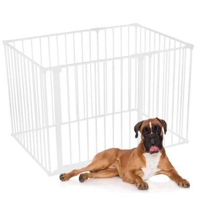 Image of Safetots Dog Play Pen White 72cm x 105cm, Pet for Pets Dogs and Puppy, Playpen suitable Indoor Outdoor use, Easy Installation