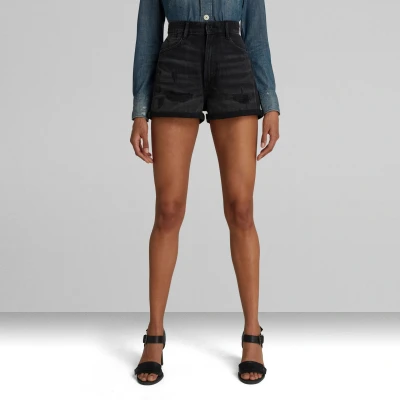 Image of G Star RAW Womens Tedie Ultra High Shorts Black Cotton Size 27 (Waist)