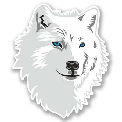 Image of 2 x 10cm White Husky Wolf Vinyl Decal Sticker Laptop Tablet Car Dog Animal #5565 (8.5cm Wide Tall)