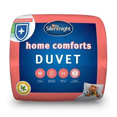 Image of Silentnight Home Comforts 10.5 Tog Single Duvet Anti Allergy and Bacterial Quilt Ideal for All Seasons 200x135cm